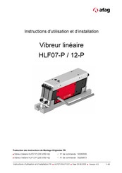 Afag HLF07-P Instructions D'utilisation Et D'installation