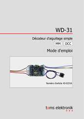 tams elektronik WD-31 Mode D'emploi