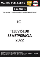 LG 65ART90E6QA Guide De L'utilisateur