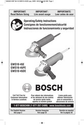 Bosch GWS10-45E Consignes De Fonctionnement/Sécurité