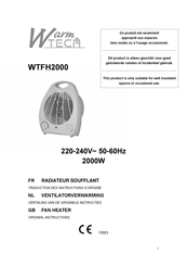 Warmtech WTFH2000 Traduction Des Instructions D'origine