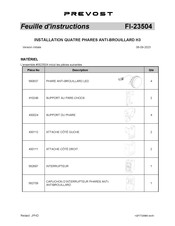 PREVOST FI-23504 Feuille D'instructions