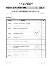 PREVOST FI-23521 Feuille D'instructions