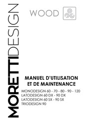 Moretti Design MONODESIGN 60 Manuel D'utilisation Et De Maintenance