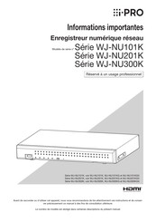 i-PRO WJ-NU300KGV Informations Importantes