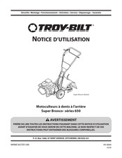 Troy-Bilt Super Bronco 21C-65M1066 Notice D'utilisation