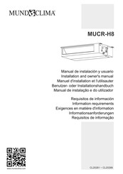mundoclima MUCR-H8 Serie Manuel D'installation Et L'utilisauter