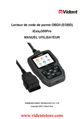 Vident iEasy300Pro Manuel Utilisateur