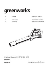 GreenWorks BL24L00 Manuel D'opérateur