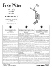 Black & Decker Pricde Pfister KAMATO 808 Serie Mode D'emploi