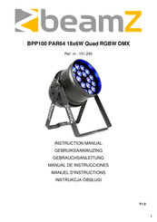 Beamz BPP100 PAR64 18x6W Quad RGBW DMX Manuel D'instructions