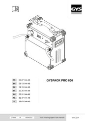 GYS GYSPACK PRO 800 Manuel D'utilisation