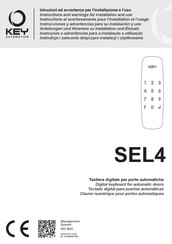 Key Automation SEL4 Instructions Et Avertissements Pour L'installation Et L'usage