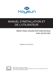 Kaysun COMPAK KHP 35/300 ACS1 Manuel D'installation Et De L'utilisateur