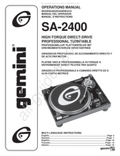 Gemini SA-2400 Manuel D'instructions