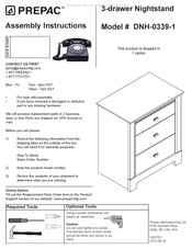 Prepac DNH-0339-1 Instructions De Montage