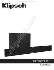 Klipsch HD THEATER SB 3 Manuel Du Propriétaire