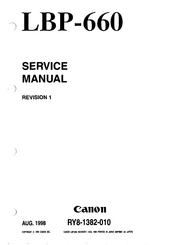 Canon LBP-660 Instructions De Service