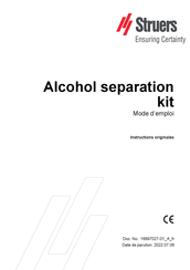 Struers Alcohol separation kit Mode D'emploi