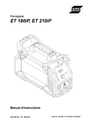 ESAB Renegade ET 180iP Manuel D'instructions