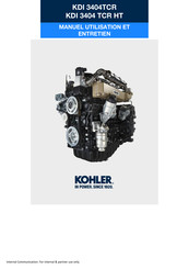 Kohler KDI 3404 TCR HT Manuel D'utilisation Et Entretien