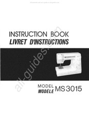 Janome MS3015 Livret D'instructions