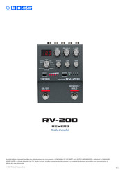 Boss RV-200 REVERB Mode D'emploi