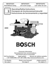 Bosch 4000 Consignes D'utilisation/De Sécurité