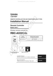 Toshiba Carrier RBC-AX22CUL Manuel D'installation