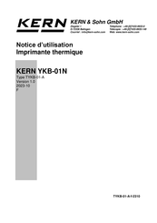 KERN YKB-01N Notice D'utilisation