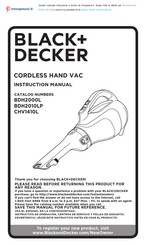 Black & Decker CHV1410L Manuel D'instructions