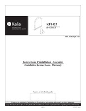 Kalia KACHET KF1425 Instructions D'installation