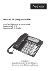 CENOMY Ergophone S 510 radio Manuel De Programmation