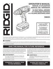 Rigid R86005 Manuel D'utilisation