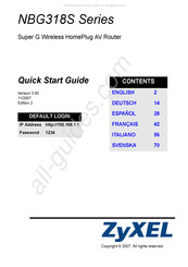 Zyxel NBG318S Serie Guide De Démarrage Rapide