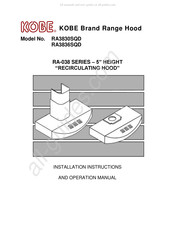 KOBE RA3830SQD Instructions D'installation Et Manuel D'utilisation