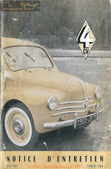 Renault 4 CV 1959 Manuel D'entretien