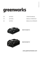 GreenWorks BAG719 Manuel D'opérateur