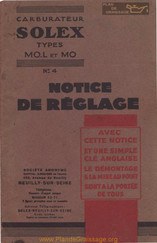 Solex MO Notice De Réglage