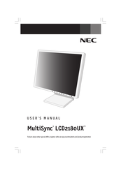 NEC MultiSync LCD2180UX Mode D'emploi