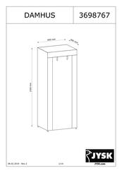 Jysk DAMHUS 3698767 Instructions De Montage