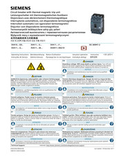 Siemens 3VA11 G Série Notice D'utilisation