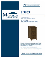 Monarch Specialties I 3959 Instructions D'assemblage