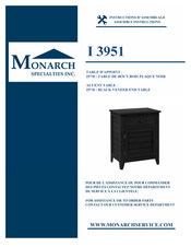 Monarch Specialties I 3951 Instructions D'assemblage