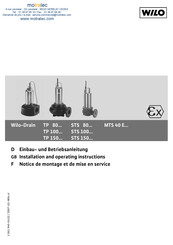 Wilo Wilo-Drain TP 150 Serie Notice De Montage Et De Mise En Service