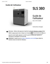 3D Systems SLS 380 Guide De L'utilisateur
