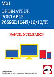 MSI P659SD104I7/16/12/TI Manuel D'utilisation