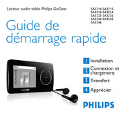 Philips GoGear SA3216 Guide De Démarrage Rapide