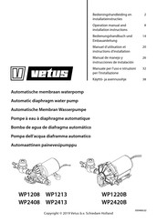 Vetus WP2413 Manuel D'utilisation Et Instructions D'installation