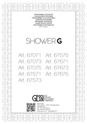 Gessi SHOWER G 67673 Mode D'emploi